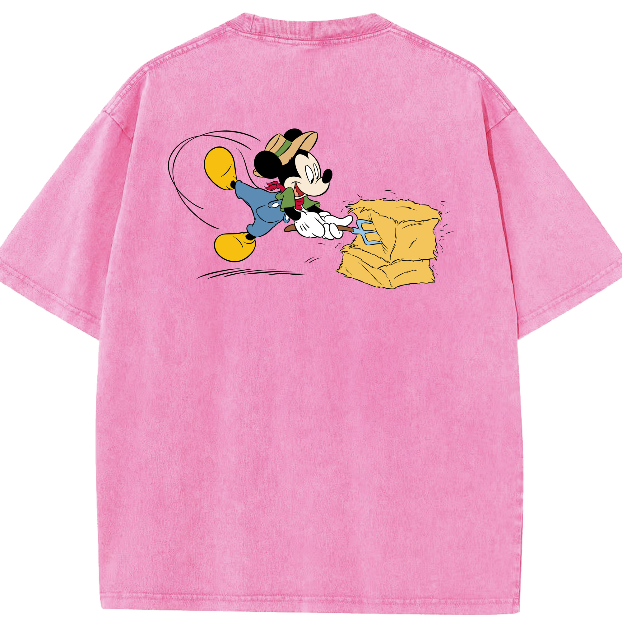（画像用） ミッキーマウス Mickey Mouse 綿100% ヴィンテージ風 半袖Tシャツ（背面プリント）
